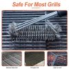 BBQ Grill Cleaning Brush Stainless Steel Barbecue Cleaner with 18in Suitable Handle - Silver & Black