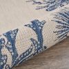 Home Decor Coastal Bordered Coral Reef Indoor/Outdoor Accent Rug - Navy|Beige - 1'10" X 3'0"