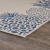 Home Decor Coastal Bordered Coral Reef Indoor/Outdoor Accent Rug - Navy|Beige - 7'6" X 9'5"