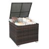 71*71*60.5cm Square Brown Gradient Iron Frame Can Be Stored Rattan Locker - Brown