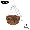 4 Pcs Metal Hanging Plant Basket,with Round Wire Plant Holder with Chain Porch Decor,Flower Pots Hanger Garden Decoration XH - Picture