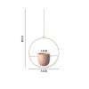 Metal Flower Pot Hanging Plant Holder Indoor Outdoor Home Decoration - Beige - Round