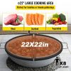 Foldable Outdoor Camping Round Cooking Grate Stainless Steel Fire Pit Grill Grate - As pic show - 22"