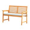 Waimea Honey Slatted Eucalyptus Wood Garden Bench with Cushion - as Pic