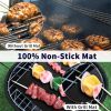 Reusable Non-Stick Copper Grill Mat and Bake Mat - black