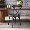 Resin Cross Back Chair for dinning room, wedding, commercial use, 4-pack, Black - as Pic