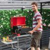 Outdoor Portable Tabletop Pellet Grill and Smoker with Digital Control System for BBQ - red