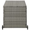 Patio Storage Box Light Gray 47.2"x25.6"x24" Poly Rattan - Grey