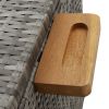 Patio Storage Box Light Gray 47.2"x25.6"x24" Poly Rattan - Grey