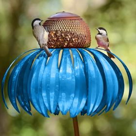 Garden Petal Shape Bird Feeder (Color: Blue)