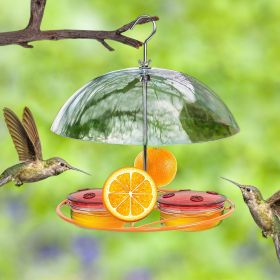 Rat-proof Metal Bird Feeder Outdoor Hanging Water Feeder (Color: Red)