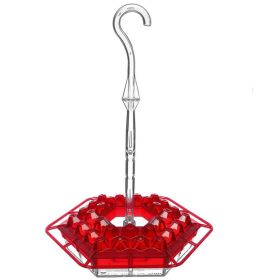 New Flower Hexagonal Bird Feeder Sensation Coneflower Bird Feeder (Color: Red)