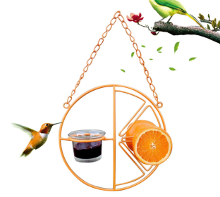 Hanging Metal Bracket For Outdoor Feeding Of Hummingbirds (Color: Orange)