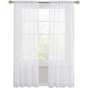 Modern Simple Thickened Solid Thin Window Gauze (Option: White-Threading rod 132x160cm)