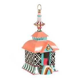 Metal Bird Feeder Creative Pattern Birdhouse Hanging Decor Garden Yard Window Parrot Feeding Pendant Decoration (Option: D)