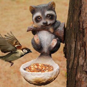 Cute Squirrel Bird Feeder For Garden Decoration (Option: Raccoon)